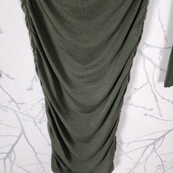 Boob Design Olive Green Tencel Stretch Nursing Bodycon Dress - Picture 2 of 6